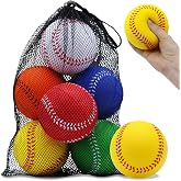 Magicorange Training Softballs,6 Pack 11 inch Soft Softball for Beginner | Oversize Foam Baseballs with Mesh Bag for Indoor Outdoor Safely Training,Hitting Practice,Batting,Pitching,Unmarked