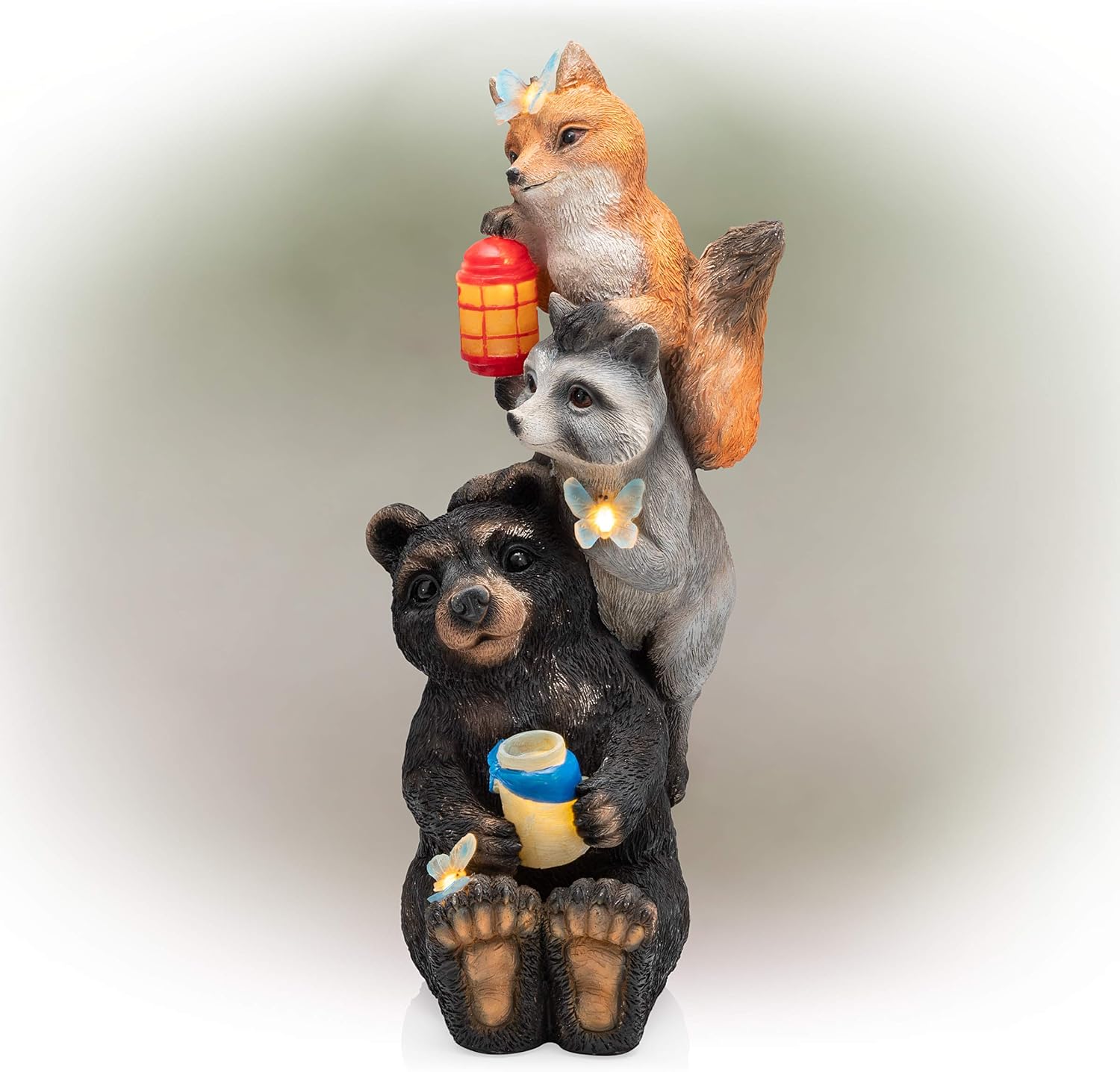 Alpine Corporation KGD274SLR Alpine Solar LED Lights Nature Pals Statue, Multicolor