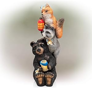 Alpine Corporation KGD274SLR Alpine Solar LED Lights Nature Pals Statue, Multicolor