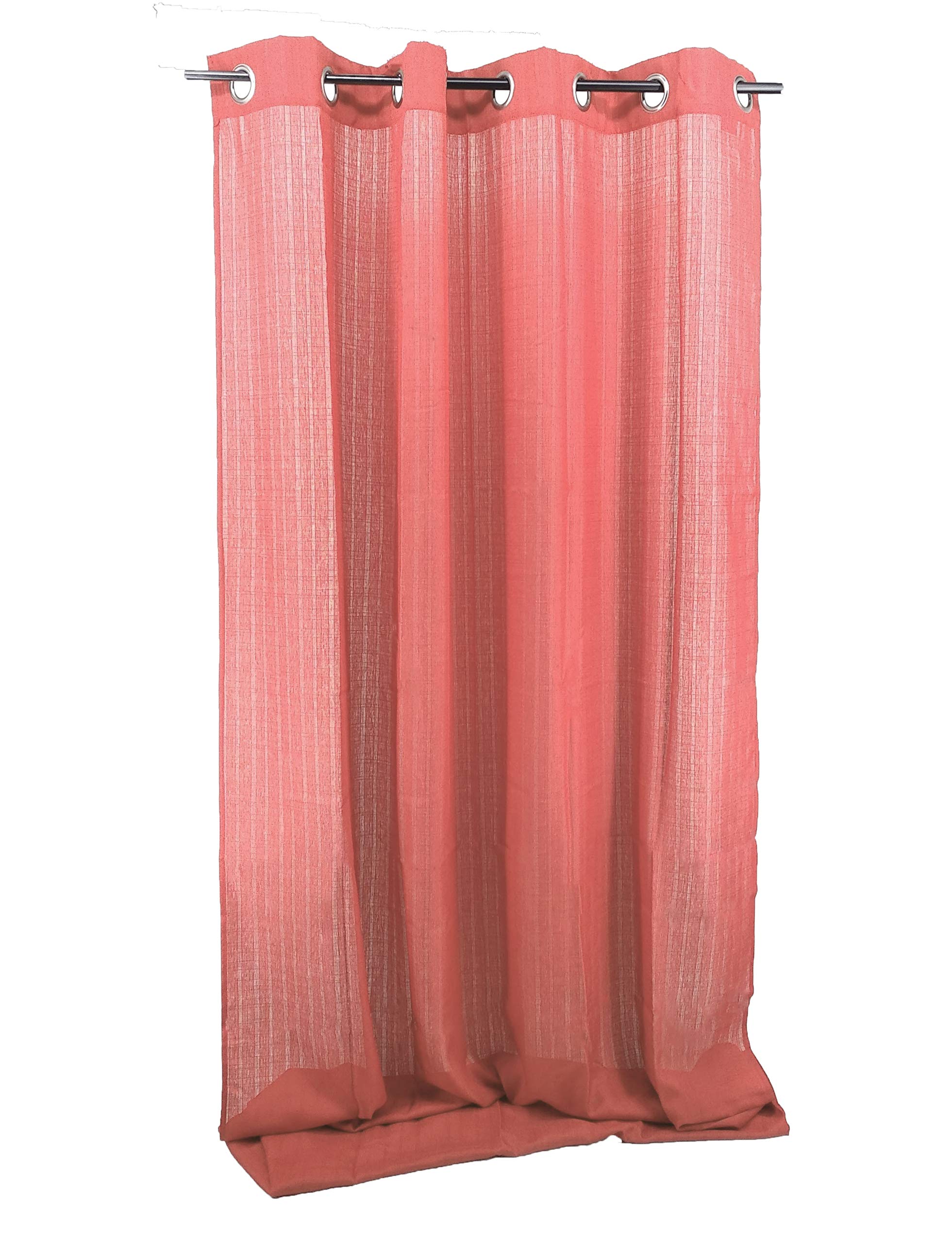 ForenTex Curtains with Eyelets for Windows Living Room and Bedroom Doors, Polyester, Pearl Pink Z-0529, 145X260cm