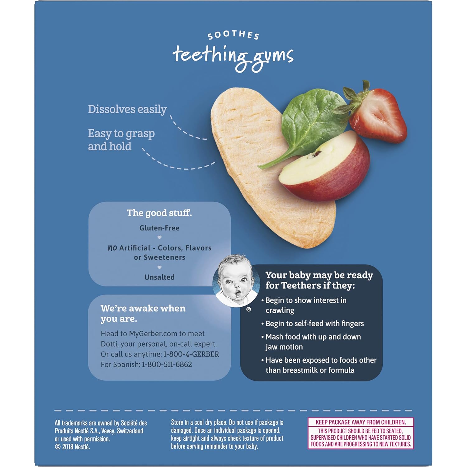 gerber teethers strawberry apple spinach