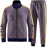 Men's Track Suits 2 Piece Stand-up Collar Long Sleeve with Double Side Pockets Jacket and Sweatpants