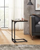 VASAGLE Side Table C-Shaped End Table 30x40 cm Rustic Brown Black LET350B01 view 4
