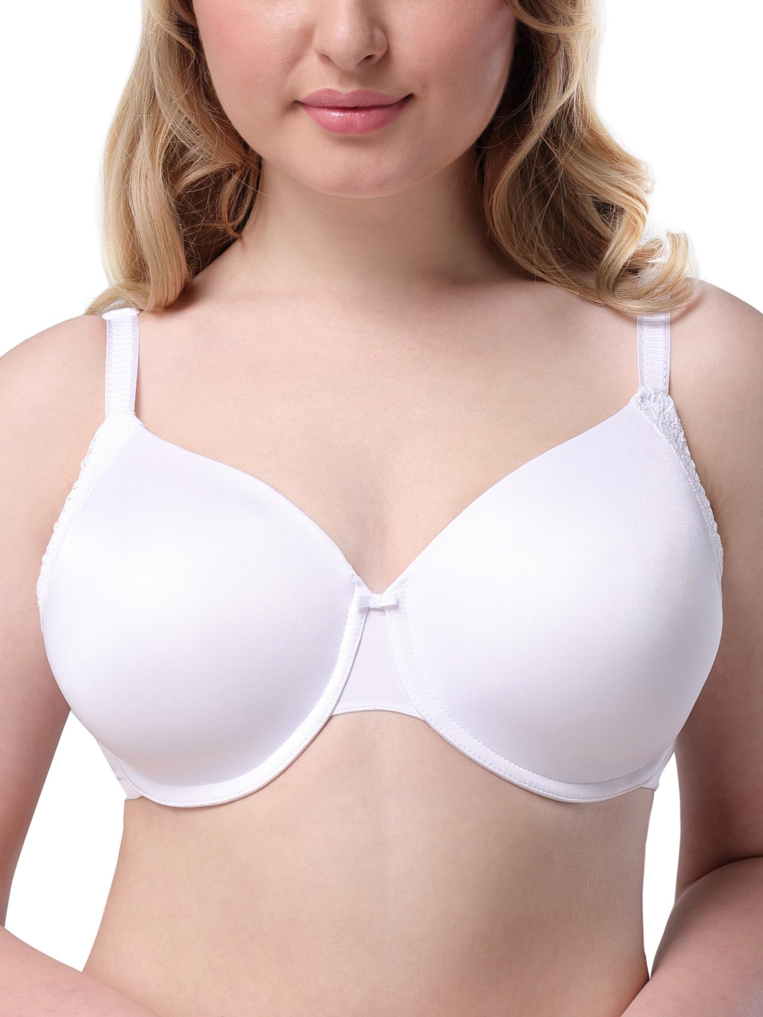 Women's Minimizer Bra Embroidered Lace Lightly Lined Padded Full Cup Underwire Contour Plus Size Bra