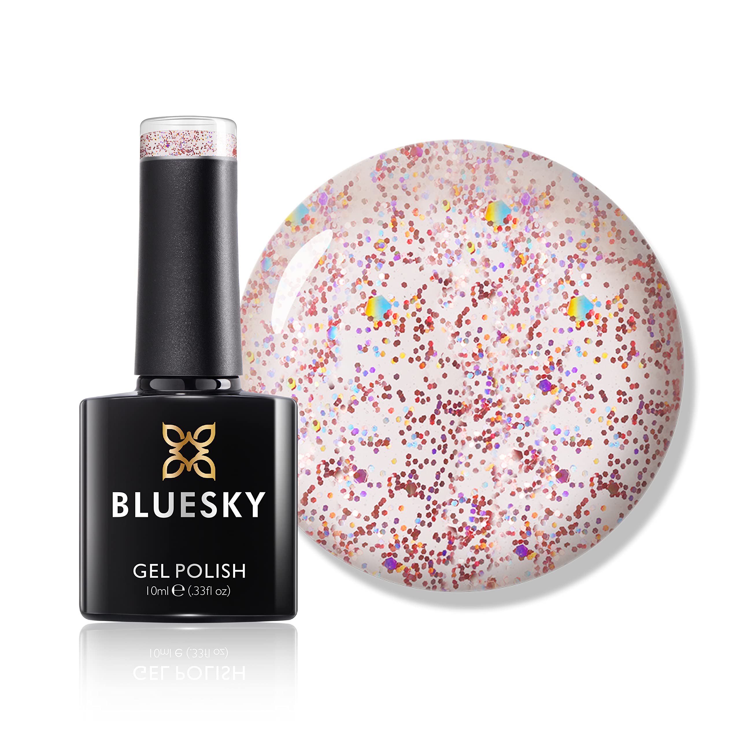 Bluesky Gel Nail Polish, Martini Kiss S17N, Glitter, Long Lasting, Chip Resistant, 10 ml (Requires Drying Under UV LED Lamp)