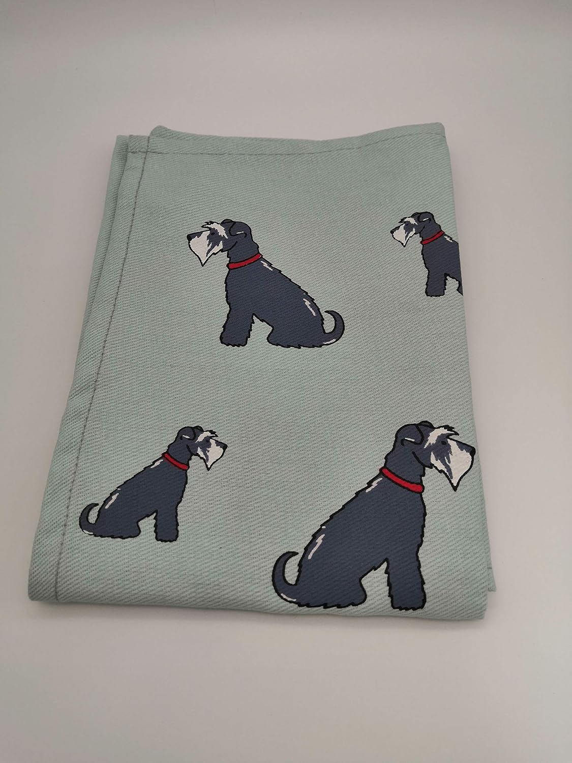 Sweet William Schnauzer tea towel, Teal, 45 cm x 65 cm - Image 3
