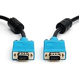 15M VGA/SVGA 15 Pin DDC Monitor Cable, Premium Quality, Twin Ferrite, Gold Plated, Black lead with Blue Connectors, Genuine CPO Branded Product