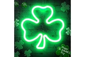 POPTREND 11.5 Inch St Patricks Day Decorations,Irish Clover LED Window Lights,USB Powered Control,St. Patrick's Day Green Clover Lighted Decorations for Window Wall Indoor Outdoor Party Favors