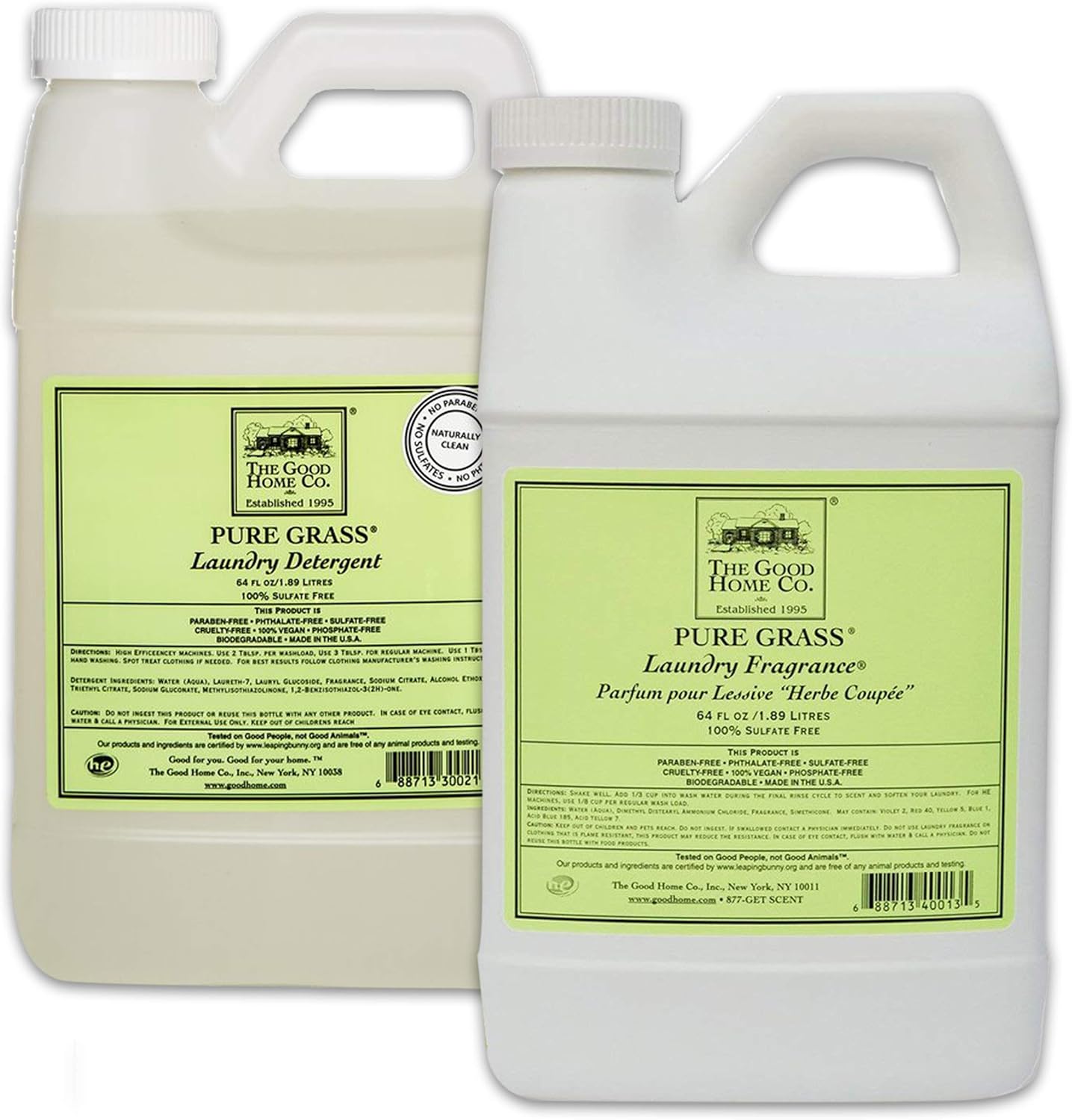 Natural Liquid Laundry Detergent Refill, 64-Load (64 fl. Oz) + Liquid Laundry Fabric Softener 64 Oz. Refill - The Good Home, Scent - Beach Days: Health & Personal Care