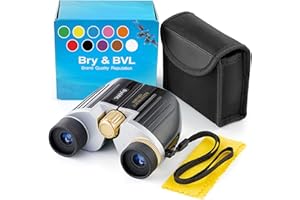 BRY&BVL Binoculars for Kids - High Resolution, Shockproof – 8X22 Kids Binoculars for Bird Watching, Best Toys for Boys, Girls – Real Optics Set for Outdoor Toddler Games – Detective and Spy Kids Toys