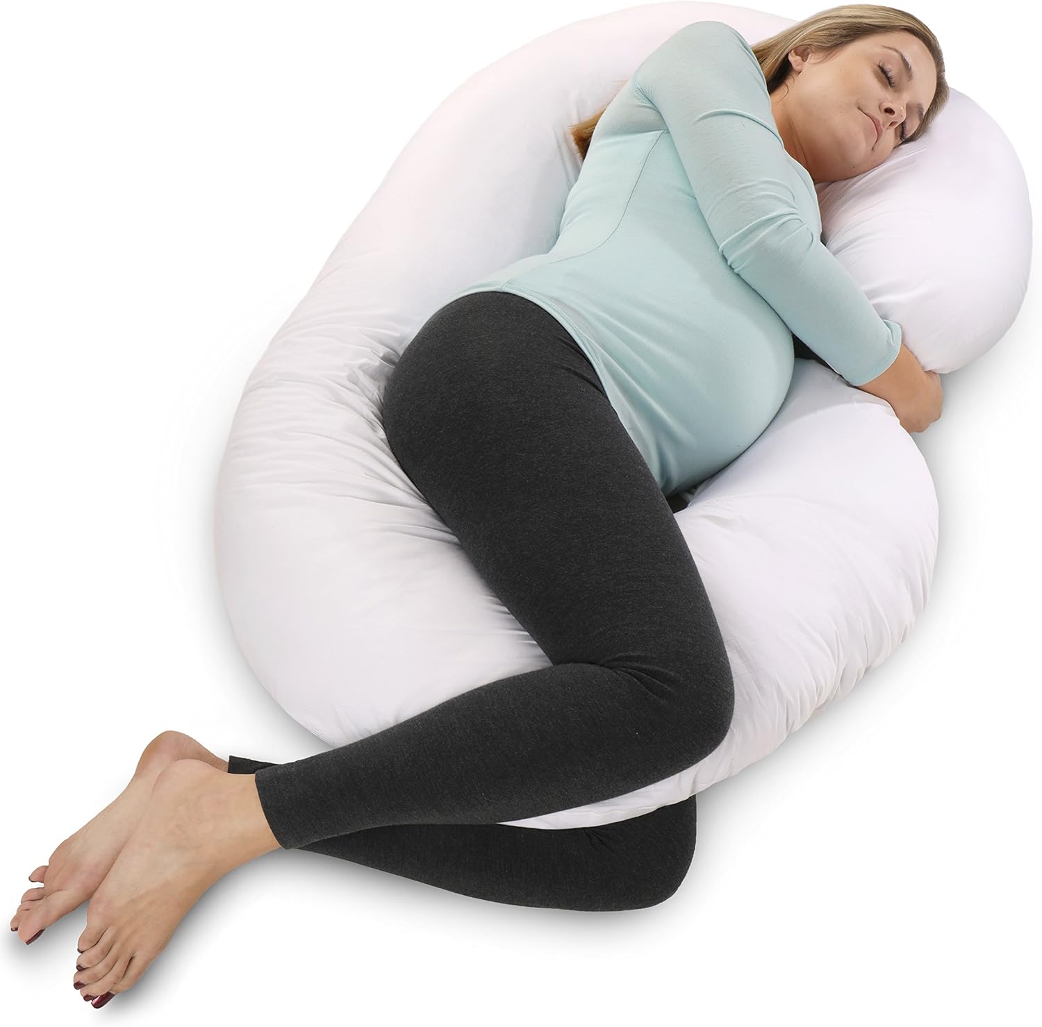Pharmedoc Pregnancy Pillow With Female Cover C Shaped Full Body Pregnancy Pillow C Shaped Maternity Support Pillow Cushion Pillow For Pregnant Women Amazon De Kuche Haushalt