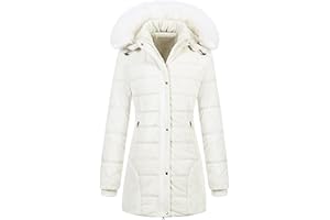 Chrisuno Women's Warm Winter Coat Velvet Puffer Jacket Quilted Faux Fur Hood