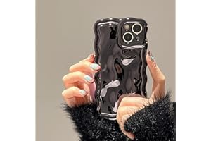 FABSPARK Case for iPhone 16 Pro Max,3D Meteorite Bubble Pattern Electroplate Plating Glitter Curly Wavy Frame Glossy Case,Soft TPU Shockproof for iPhone 16 Pro Max 6.9 inch,Black
