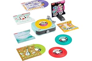 Fisher-Price Musical Toy Deluxe Rockin’ Record Player Pretend Turntable with 6 Albums for Preschool Play Plus Bonus Exclusive Holiday Album Kids Ages 3+ Years (Amazon Exclusive)