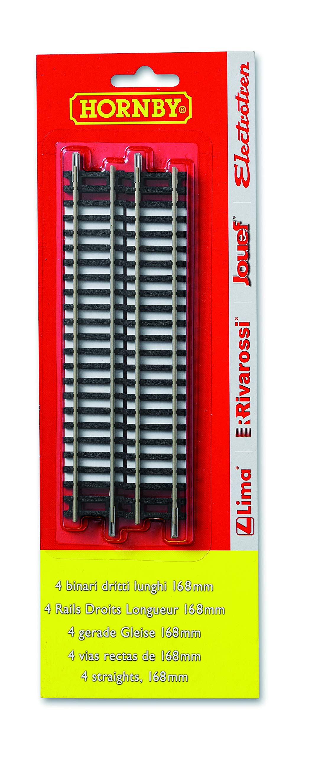 Hornby HT8300 OO Gauge Straight Track Blister Pack - Extra Track Pieces for Model Railway Sets, Model Train Track Pieces - Includes 4x R600 Straight Track - Scale 1:76, White