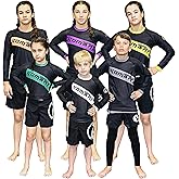 KOMBAT USA Full Sleeve Kids Rash Guards Boys and Girls| Compression BJJ Kids Rash Guard| IBJJF Accepted Youth BJJ Rash Guard