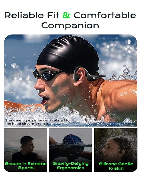 DEMICEA OPEN EAR SPORT HEADPHONES, WIRELESS BONE CONDUCTION EARPHONES, BUILT-IN 32GB MP3,WITH MIC, IP68, SWEAT & WATER RESISTANT, UP TO 8 HOURS BATTERY, BLUETOOTH 5.3,FOR RUNNING,SWIMMING,WORKOUTS