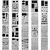 BHOME 20 Pack Journal Stencil Set Plastic Planner Stencils for Journaling/Scrapbooking/Notebook/Diary/Card/Art - Bullet Journal Stencil DIY Projects Drawing Template Stencil 4x7 Inch