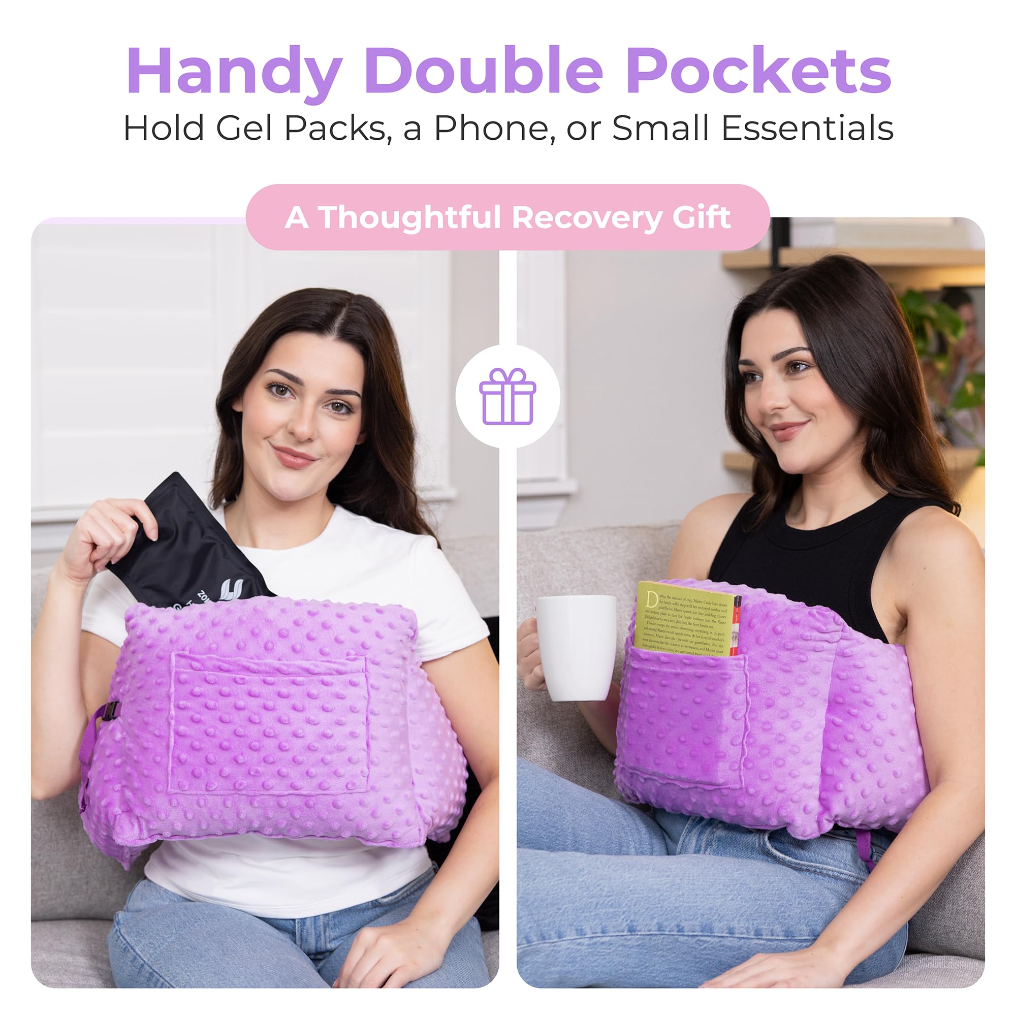 Zomaple Post Mastectomy Pillow, Lavender – Gentle Chest Protection for Sleep & Car Rides – Reduces Underarm Pressure, Cushions Everyday Bumps & Helps You Relax – Pillow for Mastectomy Recovery Support