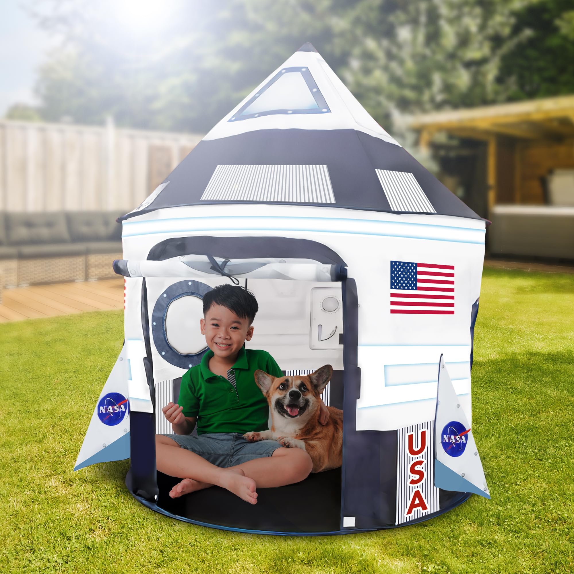 ArtCreativity Kids Tent Indoor Pop up Play Tent for Kids, Outer Space Party Decorations & Space Toys for Ages 4-12 Indoor & Outdoor Playhouse, Spaceship Playhouse for Birthday Party Decoration