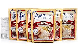 JFS GROCERY Pioneer Smoky Country Bacon Gravy Mix, 6-2 Ounce Packs Bundled with a JFS Recipe Card