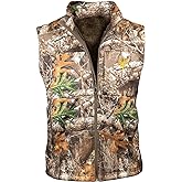 HOT SHOT Men's Camo Softshell Vest, Midweight Waterproof Fleece-Lined Outdoor Vest for Hunting, Fishing, Hiking, Camping