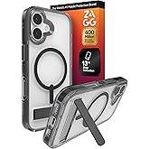 ZAGG Santa Cruz Snap Case with Kickstand for iPhone 17 - Jet Black, Drop Protection (13ft/4m), MagSafe Charging Compatible, ClearGuard Anti-Yellowing Technology, Scratch Resistant Phone Case