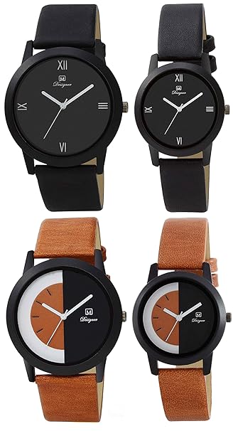 Om Designer Pack of 2 Couple Watch for Men & Women Combo of 2 mi-41785