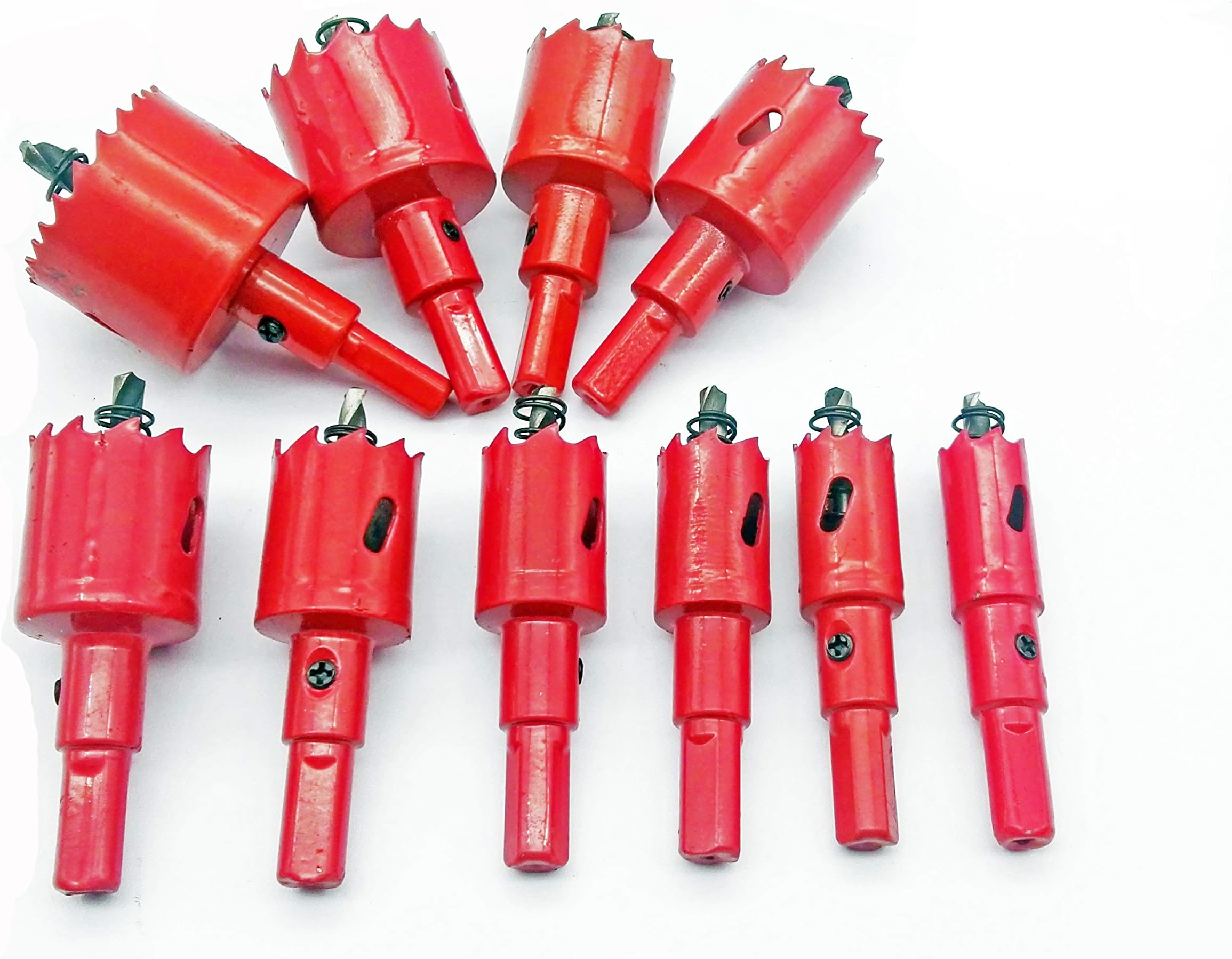 FF Elaine 10Pcs High Speed Steel HSS Drill Bit Hole Saw Set for Aluminum Iron Sheet Pipe Plastic Ceramic Woodworking Gypsum Board (16-40mm Diameter)