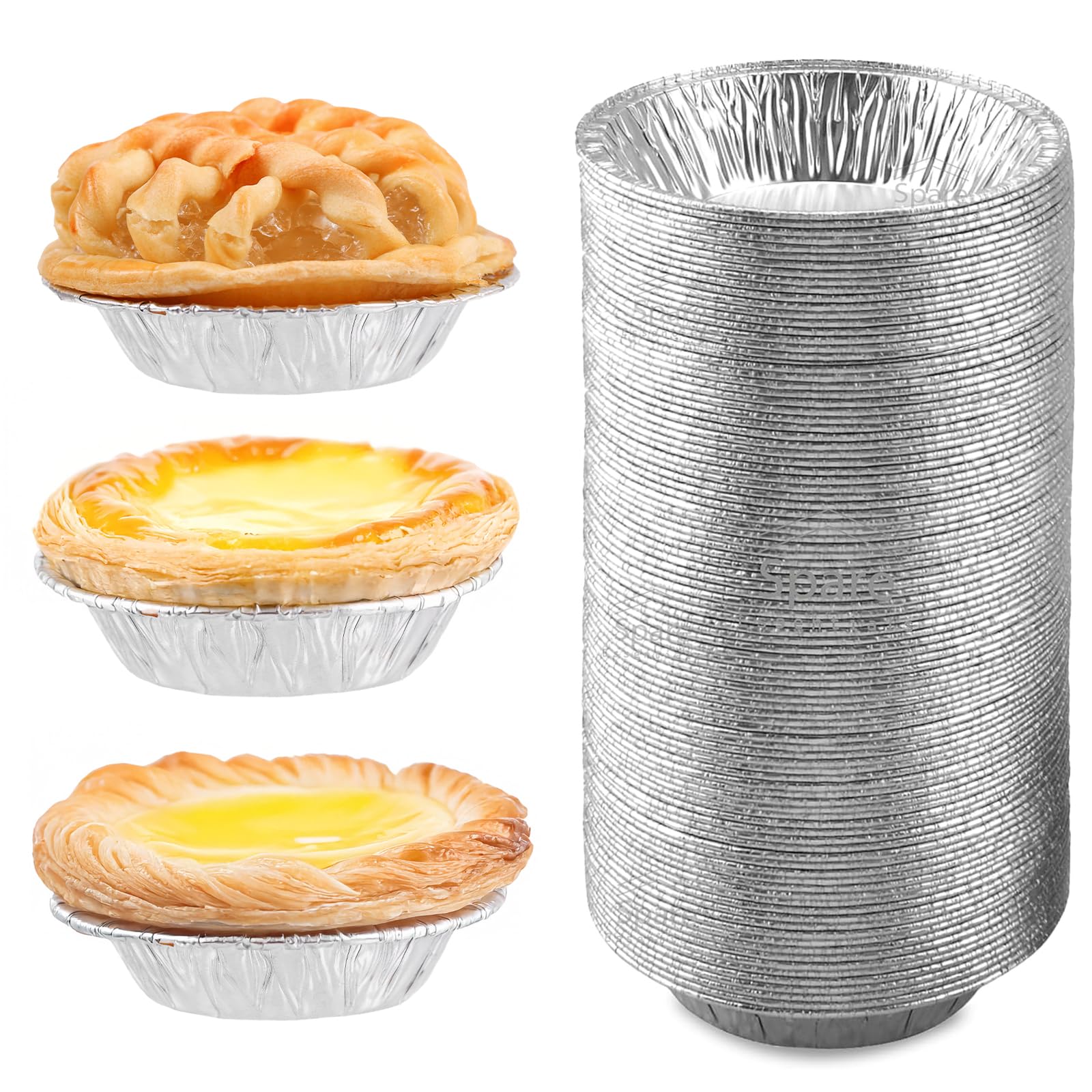 Photo 1 of 100 Pack Disposable Mini Individual Pot Pie Pans, Round Cake Pan, Aluminum Tins for Small Homemade, Catering, Baking, and Cafes (6 in)