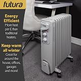 Futura 2500W Oil Filled Radiator 11 Fin Free Standing Heater UK Plug view 4