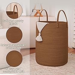 JMvicyroam Large Woven Laundry Basket Hamper,80L