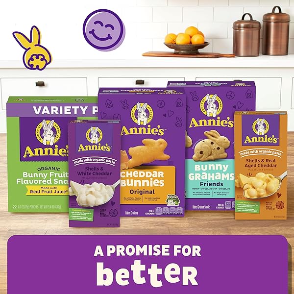 ANNIE’S VEGAN MAC AND CHEDDAR FLAVOR SAUCE, VEGAN MACARONI AND CHEESE MADE WITH ORGANIC PASTA, 4 CT, 24 OZ