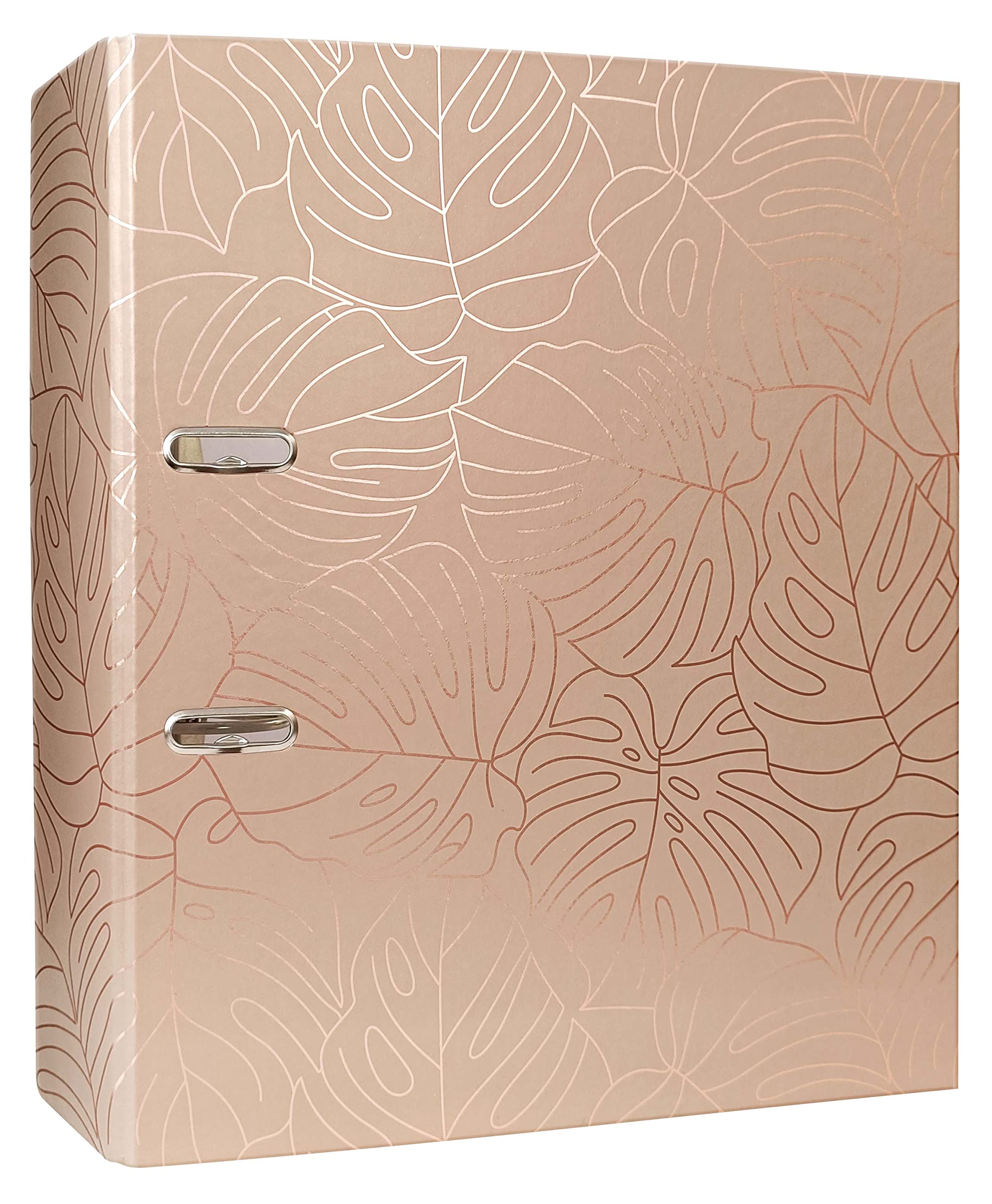 InterDRUK Arch File A4 75 mm - Metallic Design - Rose Gold Monstera — image 1