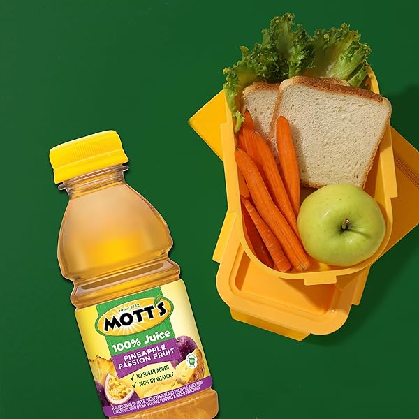 MOTT’S 100% PINEAPPLE PASSION FRUIT JUICE BLEND, 8 FL OZ BOTTLES, 24 COUNT (4 PACKS OF 6)