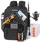 KastKing KarryAll Fishing Tackle Backpack with Rod Holder 4 Tackle Boxes,40/26L Tackle Bag Storage Fishing Gear and Equipment