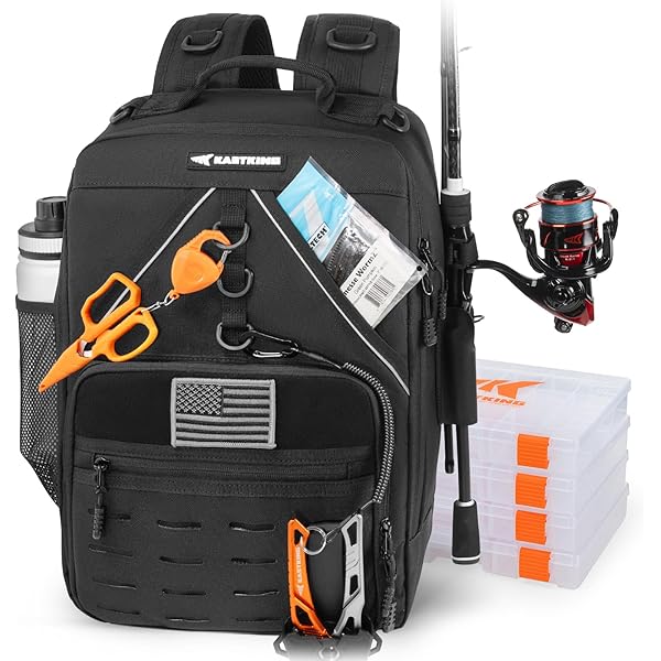 KastKing KarryAll Fishing Tackle Backpack with Rod Holder 4 Tackle