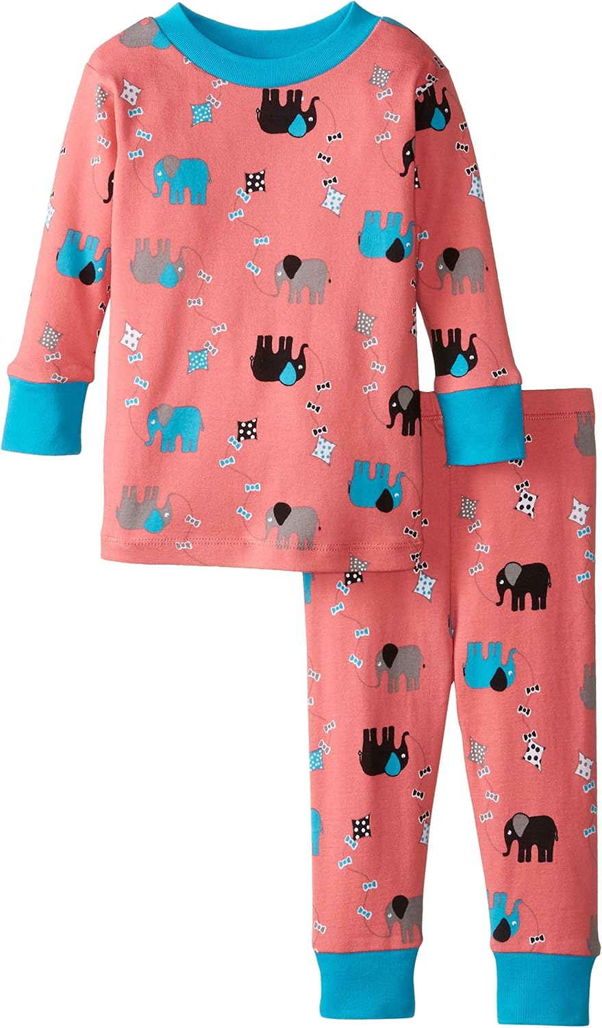 New Jammies Baby Girls' Organic Pajamas Elephant Kites Pink 12