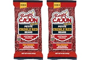 RAGIN' CAJUN FIXIN'S Seasoned Petite Red Beans - 16 oz Pack, Pack of 2, Fat-Free, Gluten-Free, Reduced Sodium - Authentic Louisiana Creole Dish by Ragin' Cajun