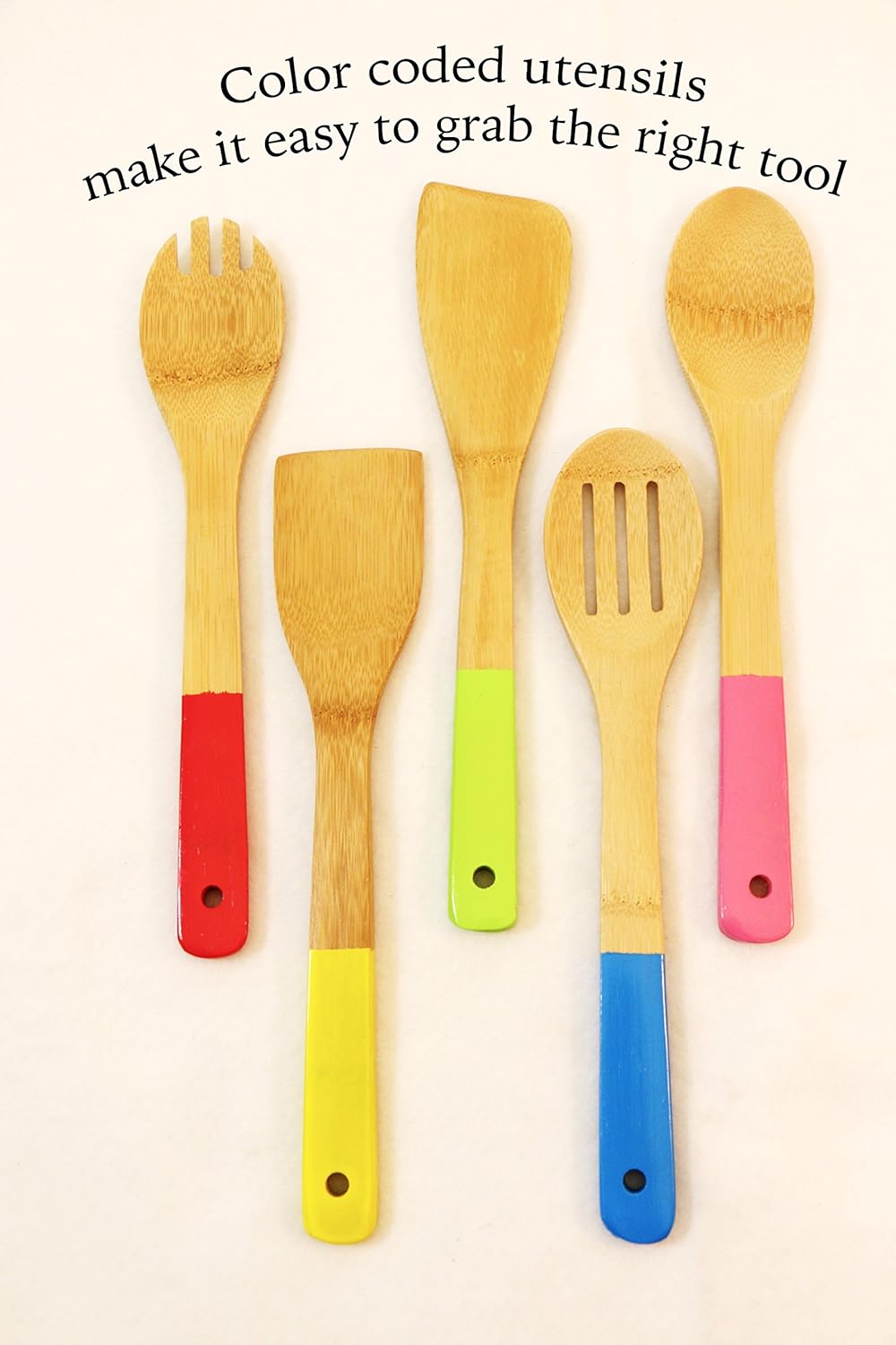 Amazon Com Cook Pro 5 Piece Bamboo Utensil Set Wooden Kitchen Dining