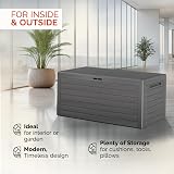 CASARIA 280L Waterproof Garden Storage Box Grey Plastic with Lid view 5