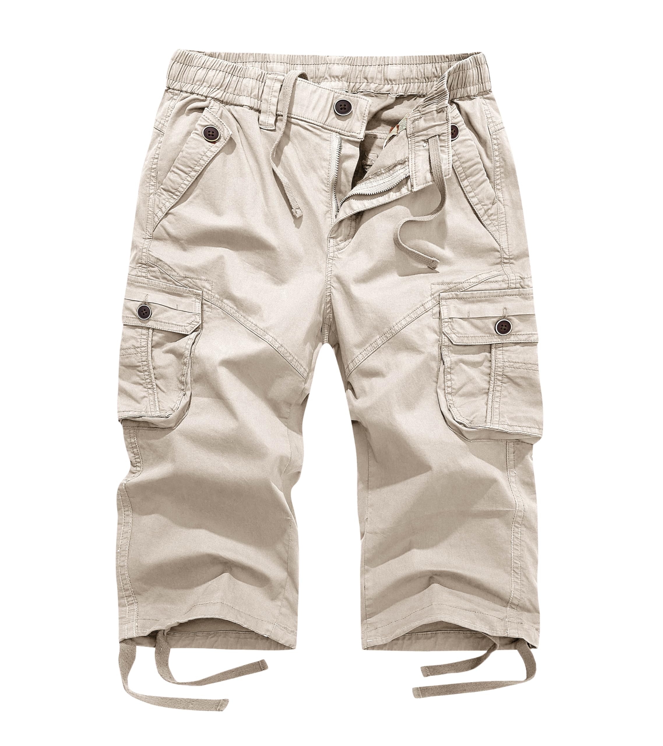 FOURSTEEDS Women's Cotton Cargo Shorts – Relaxed Fit With Multi-Pockets (Army Green) - View #4