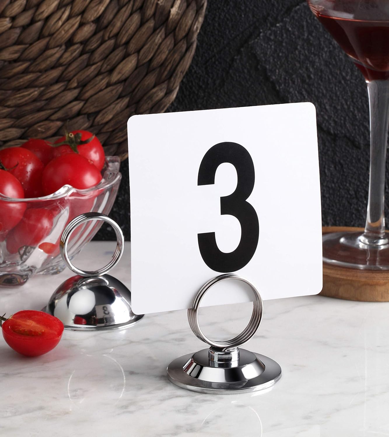 New Star Foodservice 23176 1 to 50-Double Side Plastic Table Numbers, 4 by 4 Black on, White: Place Cards: Kitchen & Dining