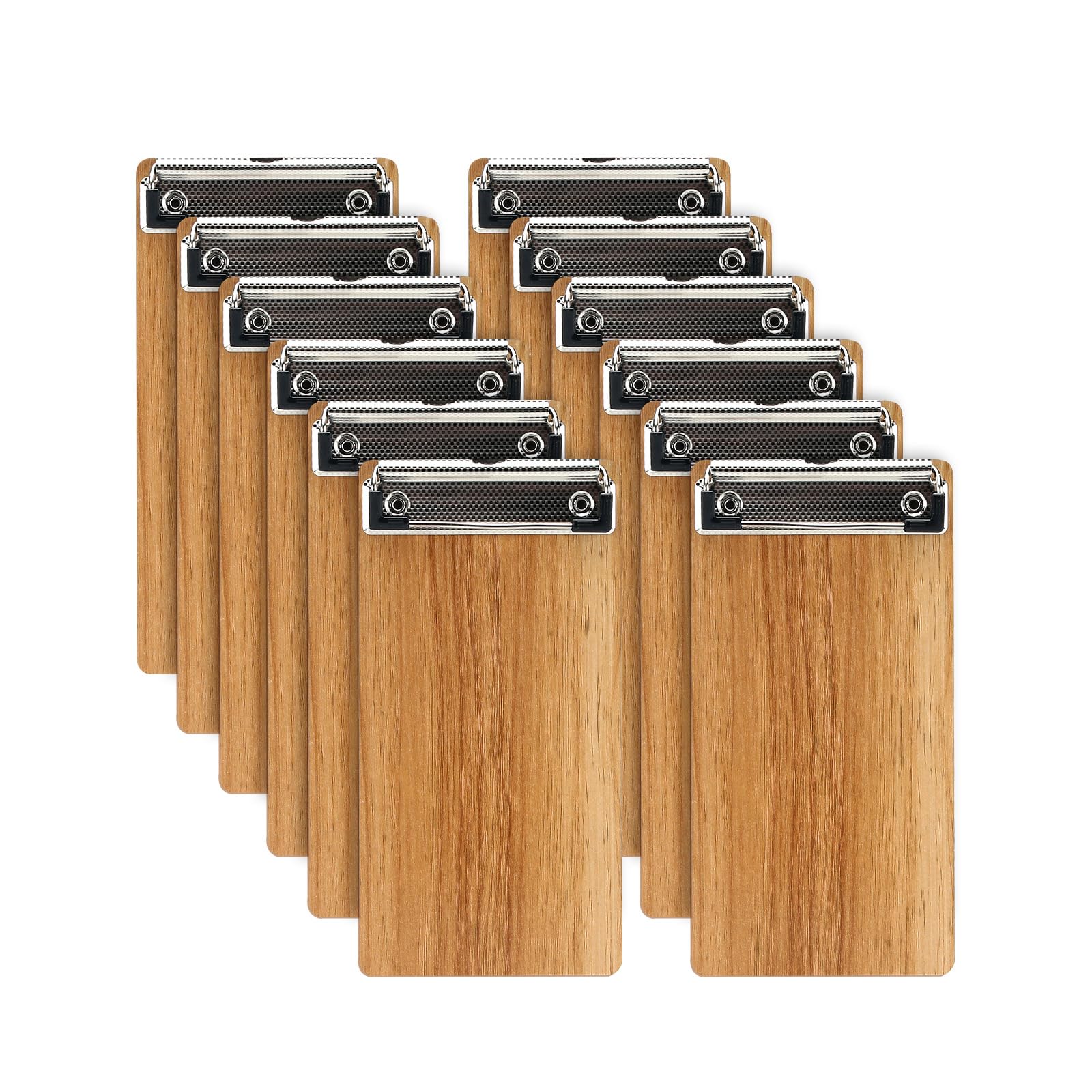 A6 Clipboard,6 Pack Mini Clipboard with Low Profile Clip,A6 Wooden Clipboards Clip Board Hardboard