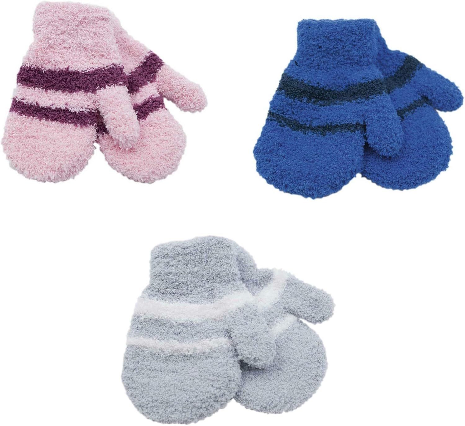 New Babies/Toddlers Soft Touch Warm Magic Winter Striped Mittens Gloves