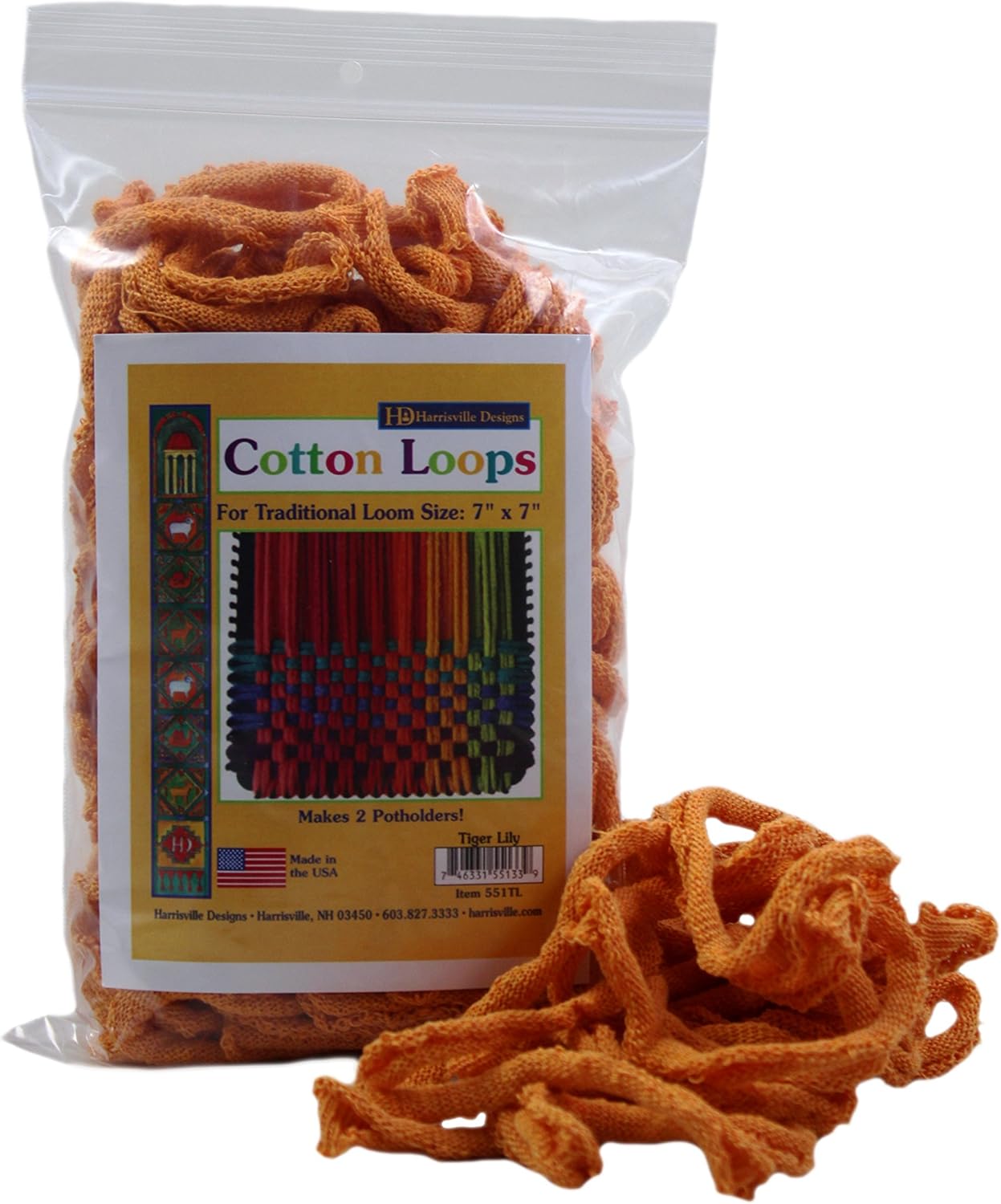 Friendly Loom Potholder Cotton Loops 7" Traditional Size