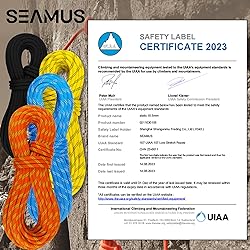SEAMUS Static Rope 10.5mm UIAA Rappelling Rope 15M
