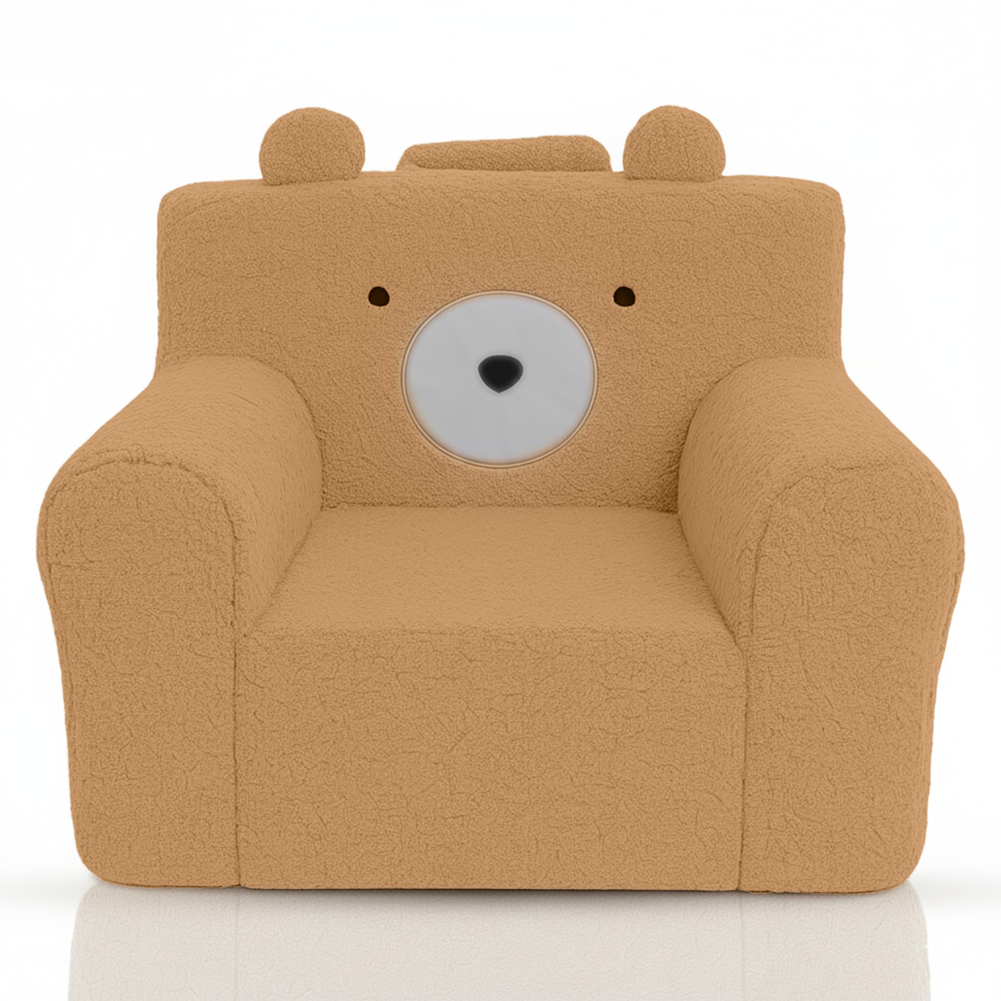 Photo 1 of ***FACTORY SEALED*** AYQA Toddler Sofa, Plush Teddy Bear Design, Brown, Polyester Fabric, 25x22.4x20.1 Inches, for Kids Ages 1-5, Nursery and Playroom (Light Brown)