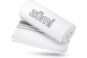 Zumi 100% Cotton Quick Dry Large Travel Towel - Soft, Thin, Compact, Highly Absorbent, Lightweight Camping Towel for Beach, Gym, Bath, Shower, Swimming, Dorm, RV - White