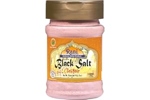 Rani Black Salt Powder (Kala Namak) Mineral 5oz (142g) PET Jar ~ Unrefined, Pure and Natural | Vegan | Gluten Friendly | NON-